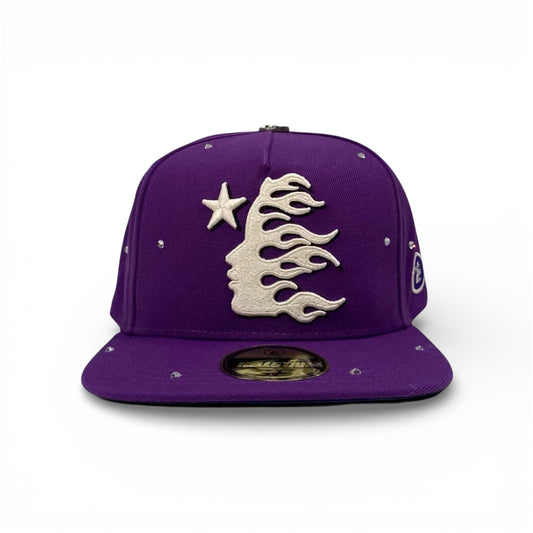 Hellstar OG Logo Rhinestones 59Fifty Fitted Hat Purple