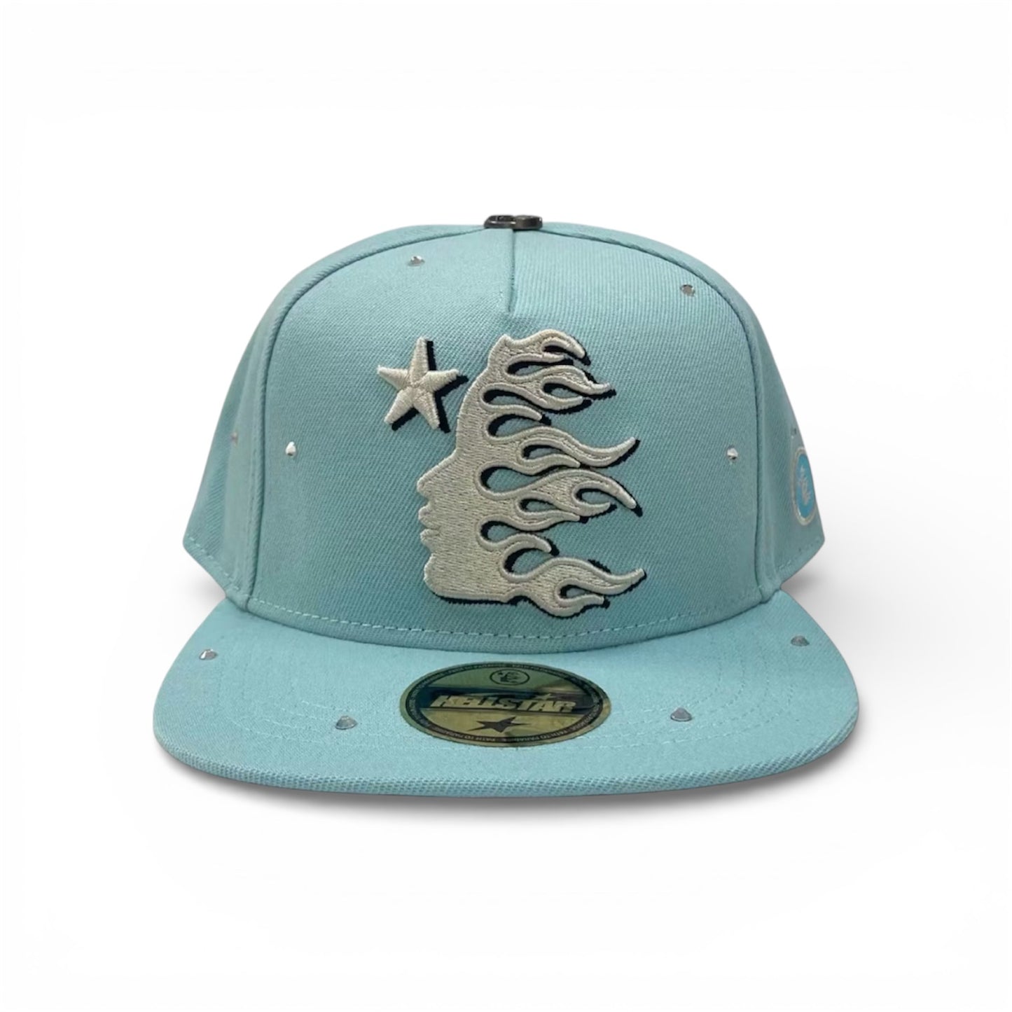 Hellstar OG Logo Rhinestones 59Fifty Fitted Hat Baby Blue
