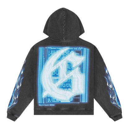 Hoodie Godspeed Aura Farm Black Wash