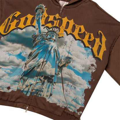 Hoodie Zip Up Godspeed Chrome Liberty Brown