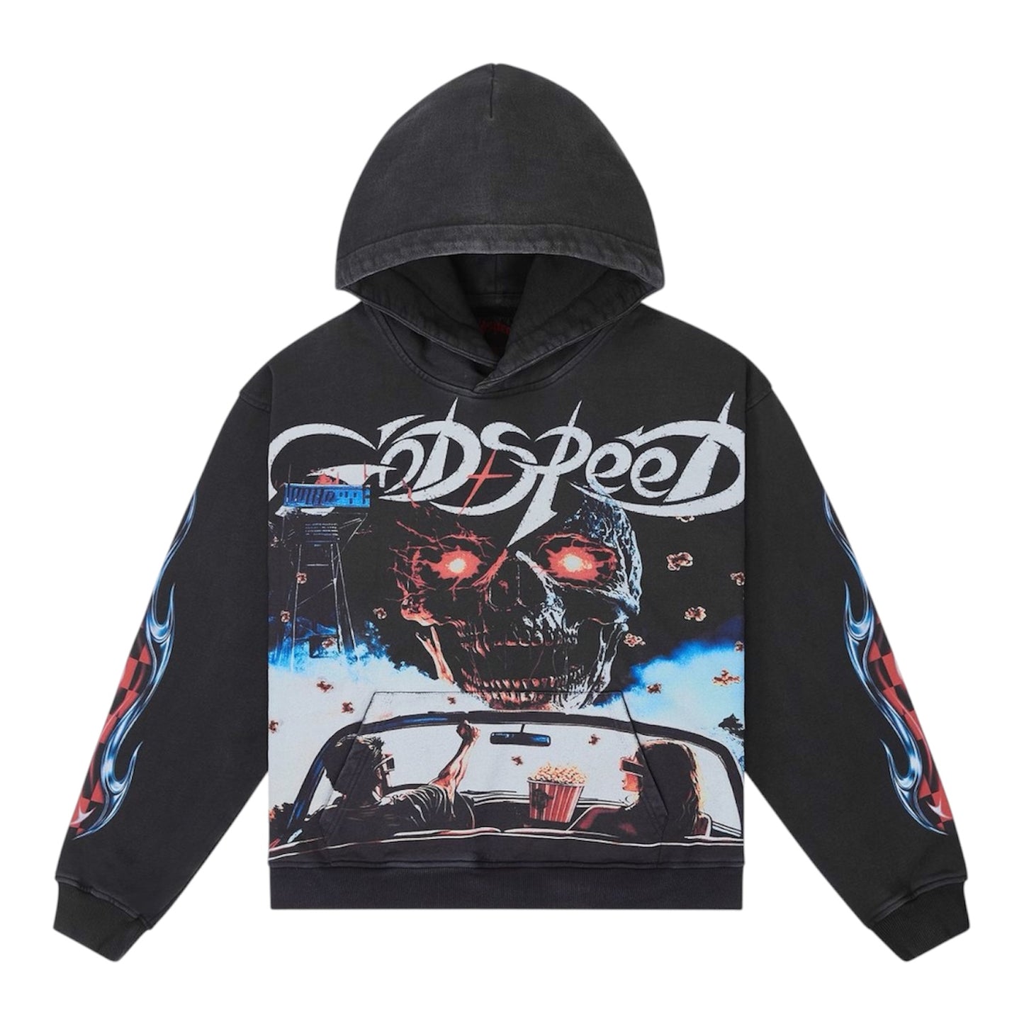 Hoodie Godspeed Drive In Black Wash