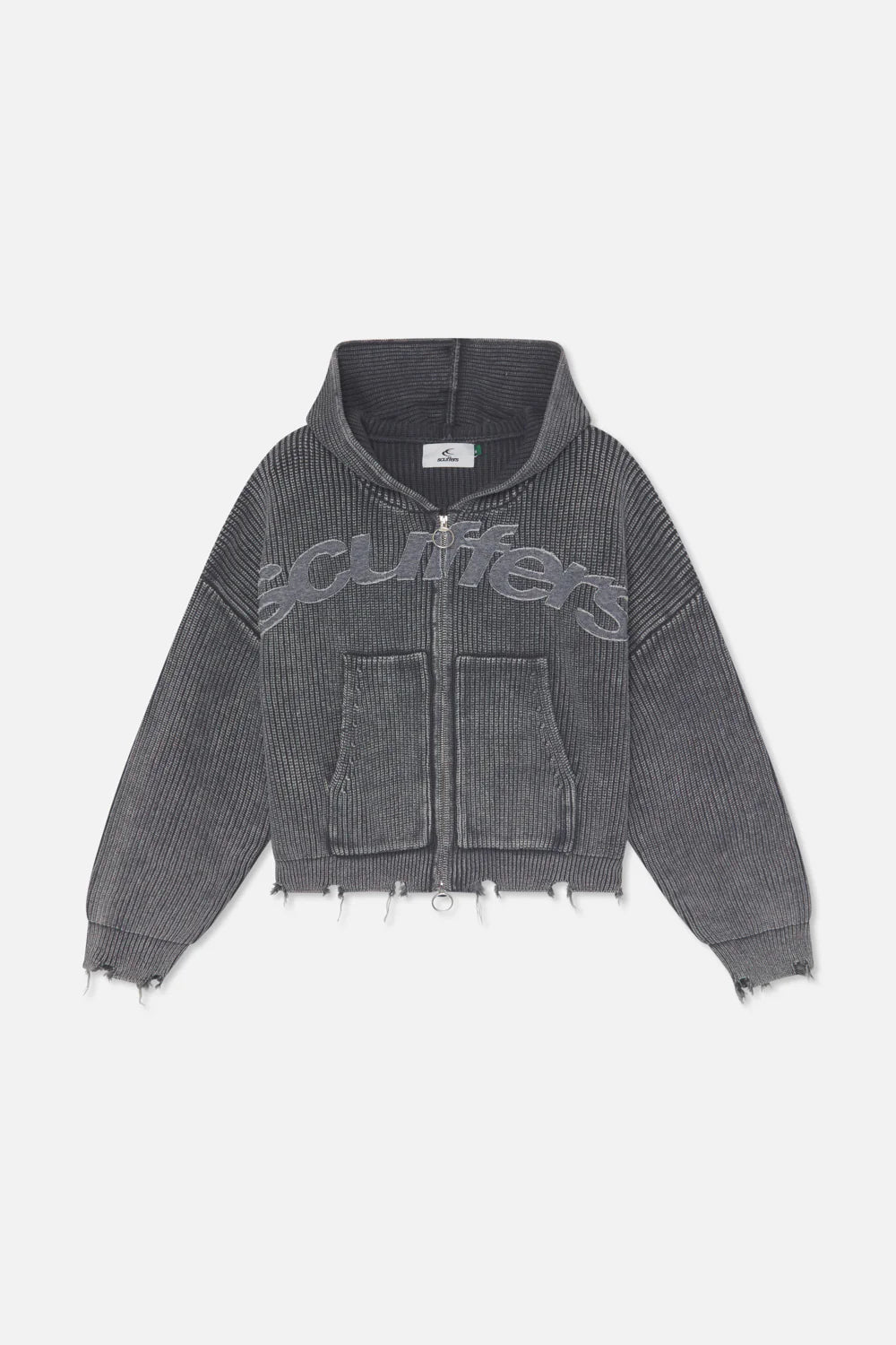 New Light Dark Buzz Knit Zipper Scuffers