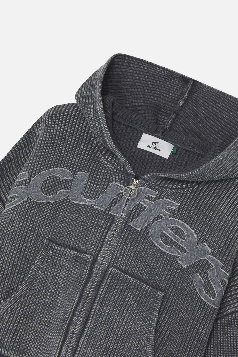 New Light Dark Buzz Knit Zipper Scuffers